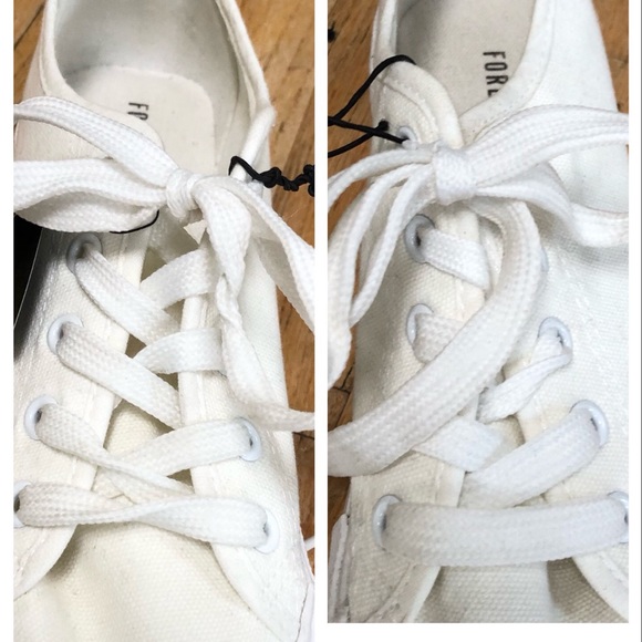 Forever 21 White Canvas Platform Sneakers - Picture 5 of 15